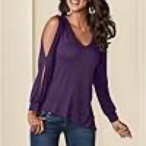 Venus long sleeve cold shoulder top. Excellent condition. Large
